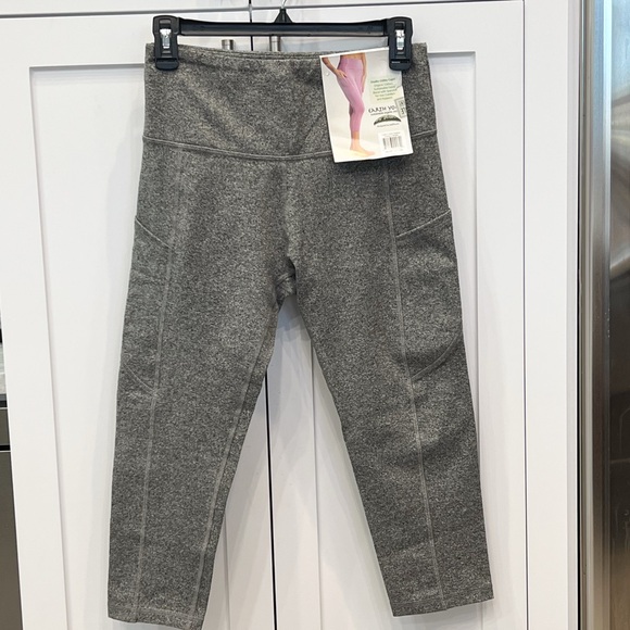 Earth Yoga Pants - EARTH YOGA Grey Heathered Studio Utility Capri